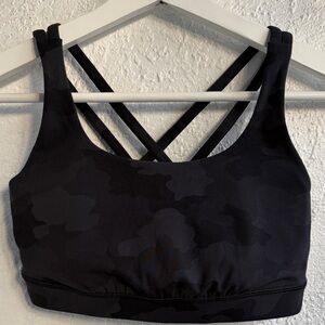 Lululemon Women's Black Camouflage Sports Bra
